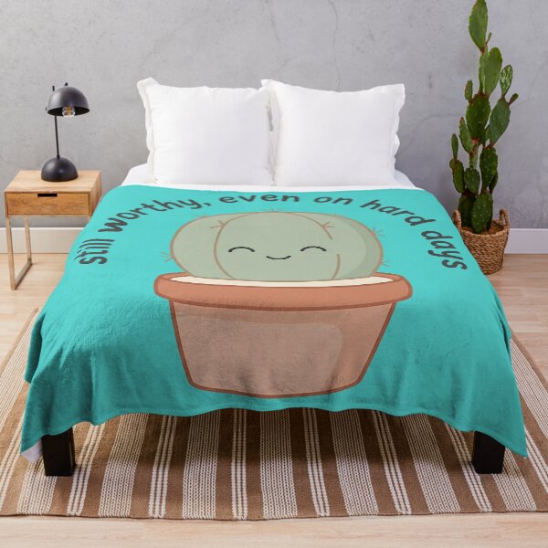 Item preview, Still Worthy Even On Hard Days Cute Cactus Sticker | Mental Health Self Love Quote Kawaii Succulent Art designed and sold by cannsuh.