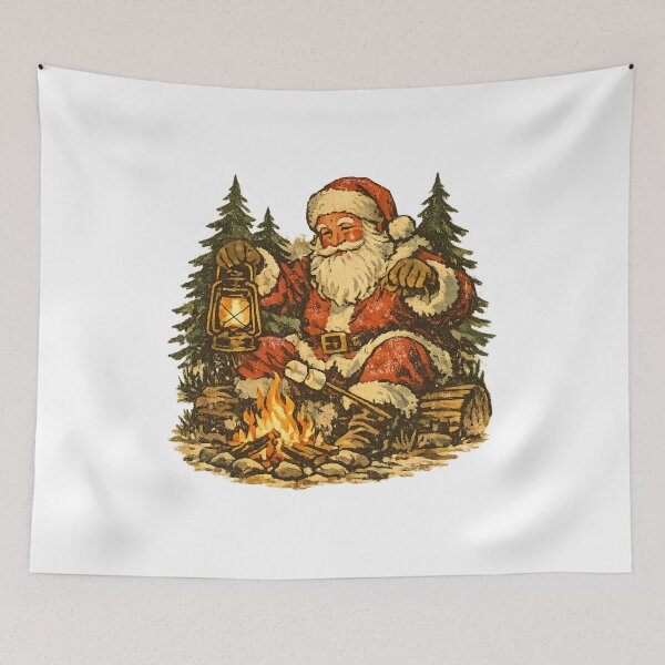 Item preview, Vintage Santa Claus Campfire Retro 1970s Cozy Christmas Gift  designed and sold by Artycom.