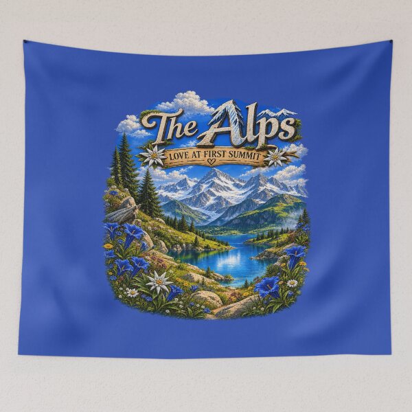 Item preview, The Alps – Love at First Summit | Vintage Alpine Landscape designed and sold by Alpine-Ink.