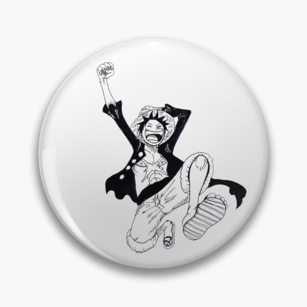 Item preview, Luffy The Straw Hat Pirate — The King of Freedom Icon Black n White designed and sold by TheStickLab.
