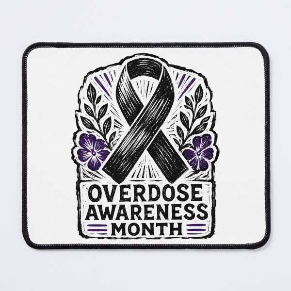 Item preview, Overdose Awareness Month Woodcut Floral Ribbon Art Support Gift for Advocates designed and sold by Nightarel.
