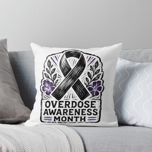 Item preview, Overdose Awareness Month Woodcut Floral Ribbon Art Support Gift for Advocates designed and sold by Nightarel.
