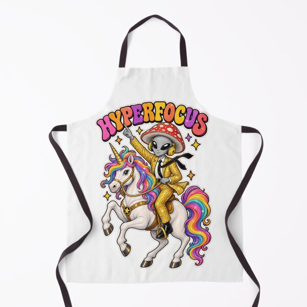Item preview, Hyperfocus Alien Riding a Unicorn – Retro Neurodivergent Art designed and sold by Manifestor92.
