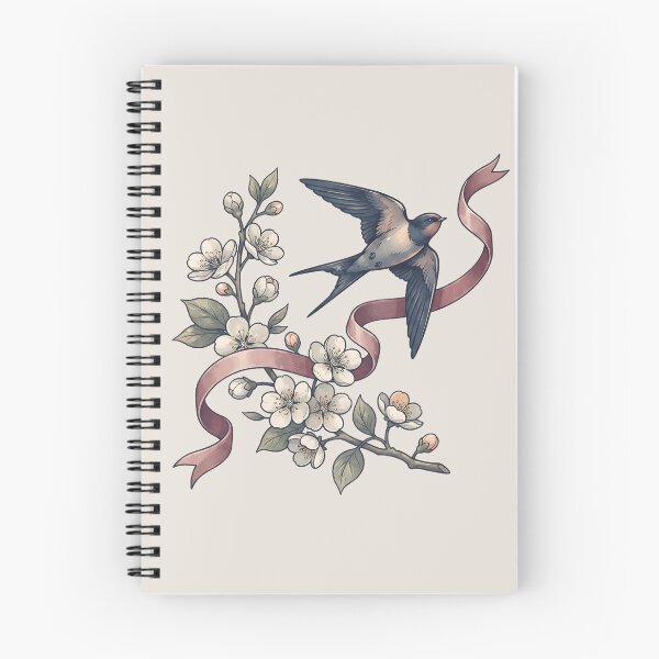 Item preview, Swallows Blossoms Vintage Ribbon Floral Art designed and sold by MythicCotton.