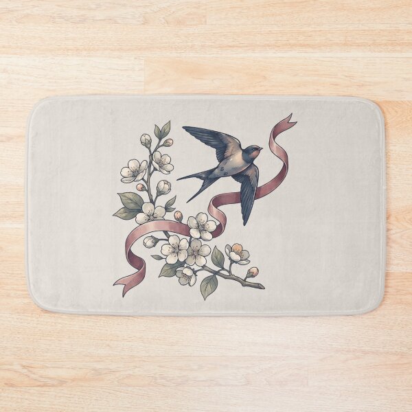 Item preview, Swallows Blossoms Vintage Ribbon Floral Art designed and sold by MythicCotton.