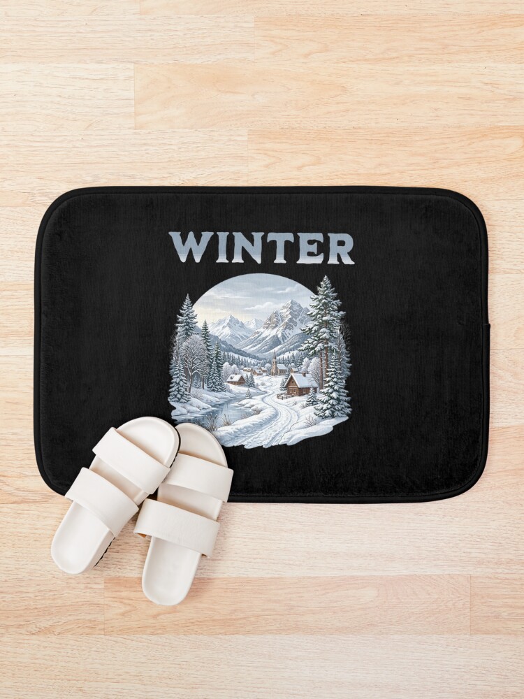 Thumbnail 1 of 6, Bath Mat, Beautiful winter design designed and sold by ReneMM.