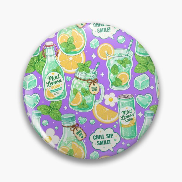 Item preview, Cute Mint Lemon Soda Seamless designed and sold by KJackArtwork.