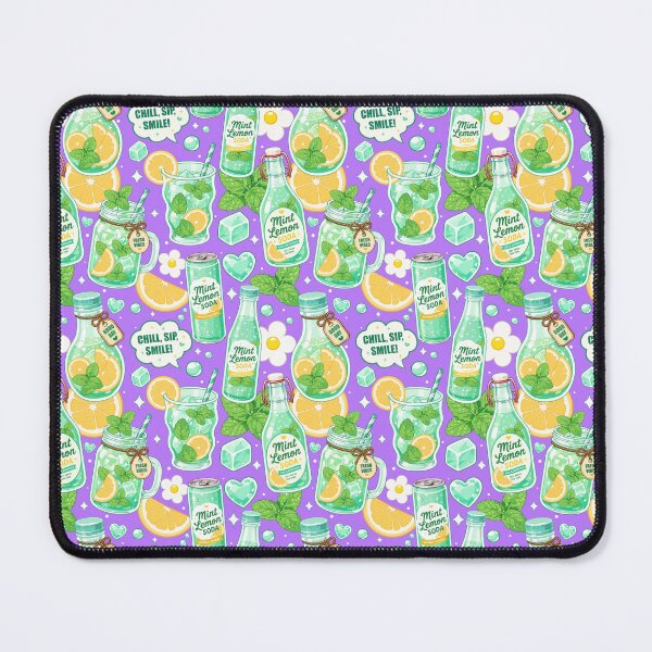 Item preview, Cute Mint Lemon Soda Seamless designed and sold by KJackArtwork.