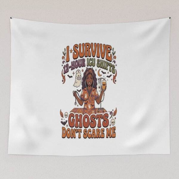Item preview, I Survive 12 Hour ICU Shifts Ghosts | Don't Scare Me Halloween Nurse designed and sold by Mido-artister.