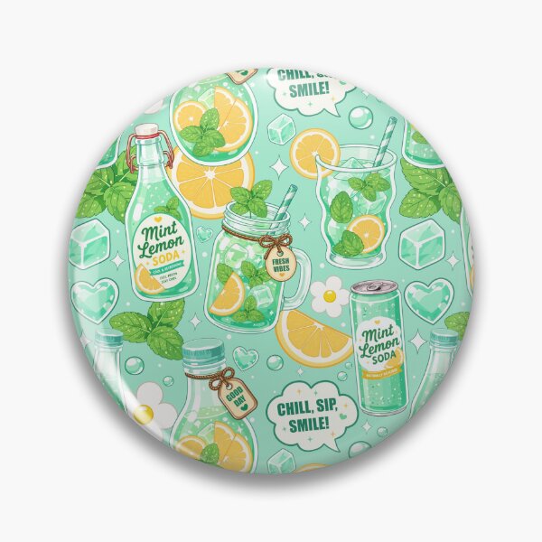 Item preview, Cute Mint Lemon Soda Seamless designed and sold by KJackArtwork.