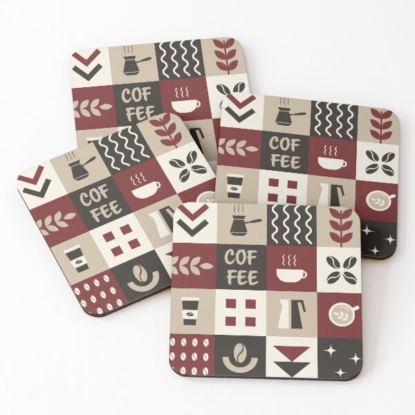 Item preview, Coffee Geometric Square Pattern designed and sold by IrynaAlex.