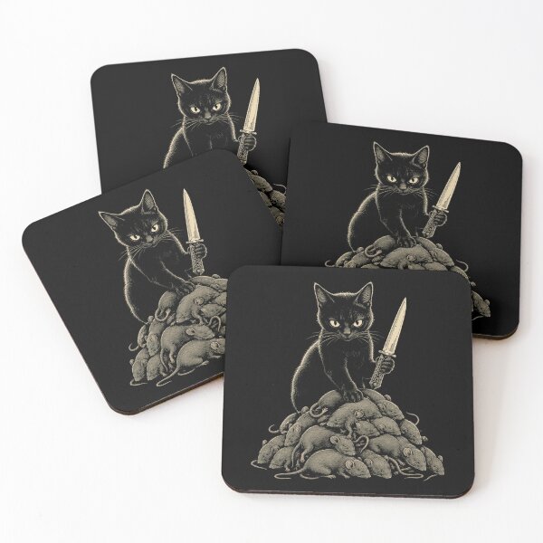 Item preview, Cute cat with knife and mice scary Halloween costume designed and sold by Kladhadredo.