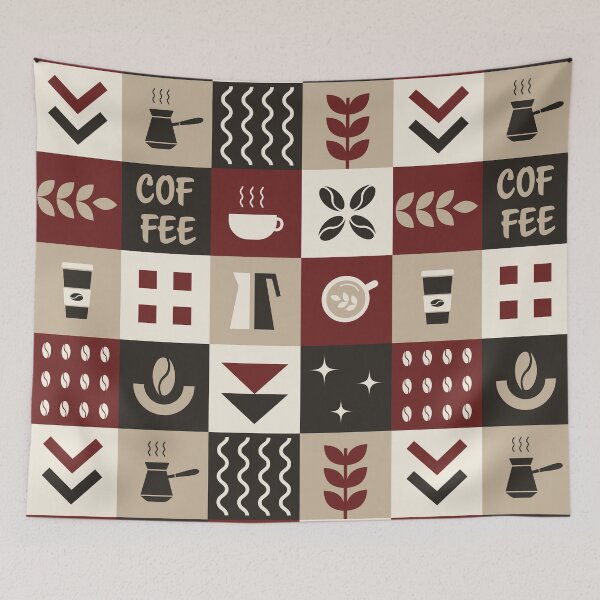 Item preview, Coffee Geometric Square Pattern designed and sold by IrynaAlex.