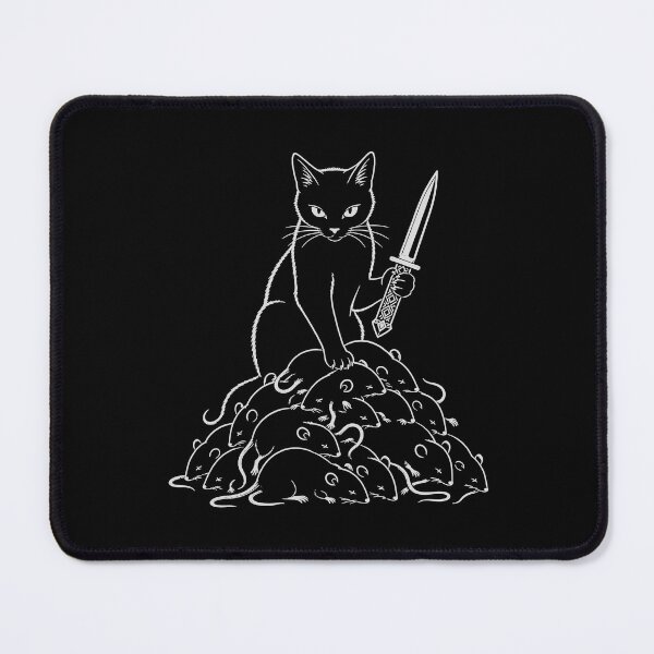 Item preview, funny cat with knife and mice scary Halloween costume designed and sold by Kladhadredo.