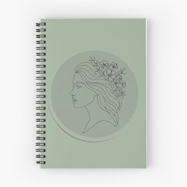 Item preview, Woman Face Line Art Sticker | Sage Green Floral Line Drawing Minimalist Feminine Botanical Wall Art designed and sold by cannsuh.