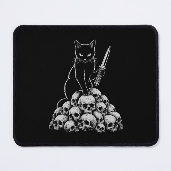 Item preview, black Cat with Knife and Skulls Spooky Halloween Costume designed and sold by Kladhadredo.