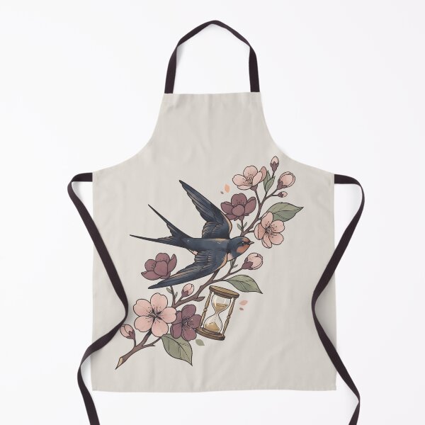 Item preview, Swallows Blossoms Vintage Hourglass Art designed and sold by MythicCotton.