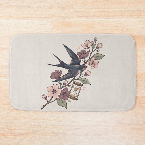 Item preview, Swallows Blossoms Vintage Hourglass Art designed and sold by MythicCotton.