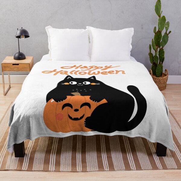 Item preview, Cute Black Cat Halloween Pumpkin designed and sold by Sela Art .