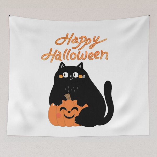 Item preview, Cute Black Cat Halloween Pumpkin designed and sold by     Sela Art .