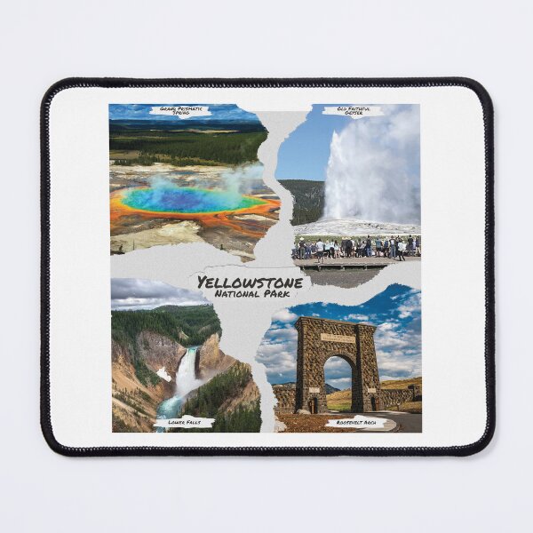 Item preview, Yellowstone National Park ripped paper site collage designed and sold by SmyrnaBuffalo.