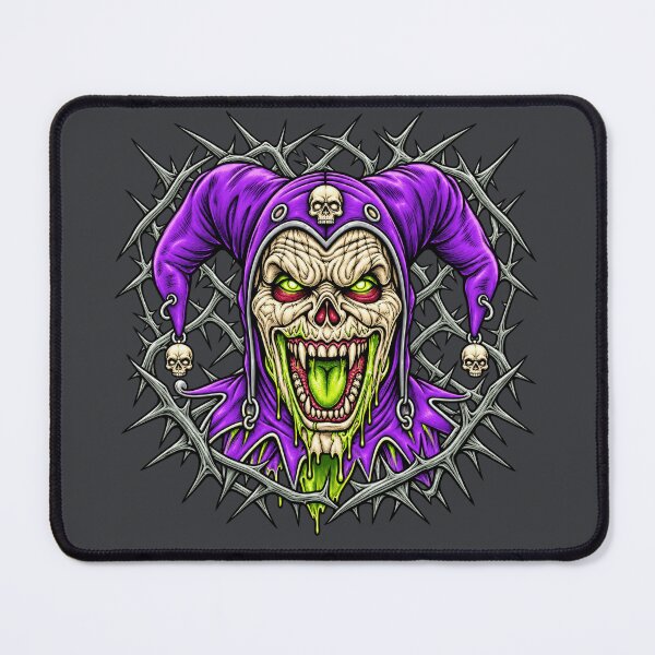 Item preview, Toxic Jester Skull for Horror Metal Fans designed and sold by POD DYNASTY | Original Print On Demand T-Shirt Graphics.