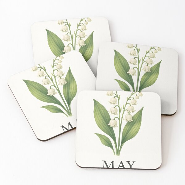 Item preview, May Lily of the Valley Birth Flower, Vintage Botanical Floral Wall Art designed and sold by NarjaShop.