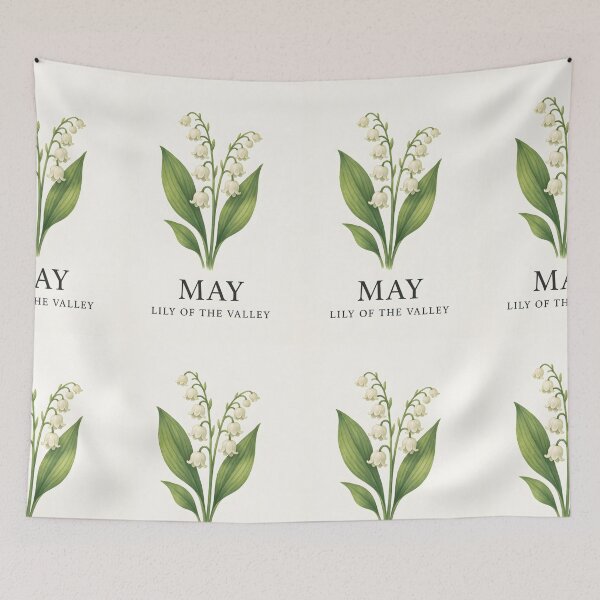 Item preview, May Lily of the Valley Birth Flower, Vintage Botanical Floral Wall Art designed and sold by NarjaShop.