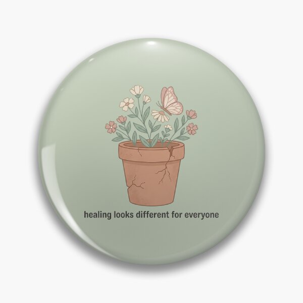 Item preview, Healing Looks Different For Everyone Sticker | Cracked Terracotta Pot Flowers Butterfly Mental Health Quote Art designed and sold by cannsuh.