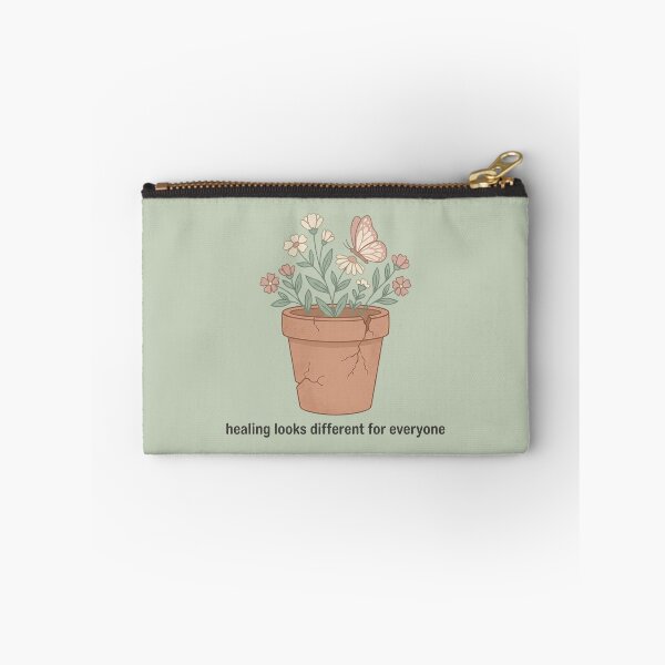 Item preview, Healing Looks Different For Everyone Sticker | Cracked Terracotta Pot Flowers Butterfly Mental Health Quote Art designed and sold by cannsuh.