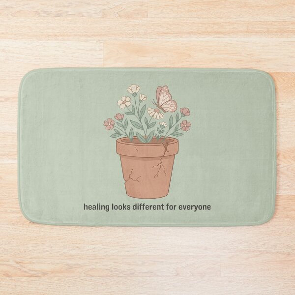 Item preview, Healing Looks Different For Everyone Sticker | Cracked Terracotta Pot Flowers Butterfly Mental Health Quote Art designed and sold by cannsuh.