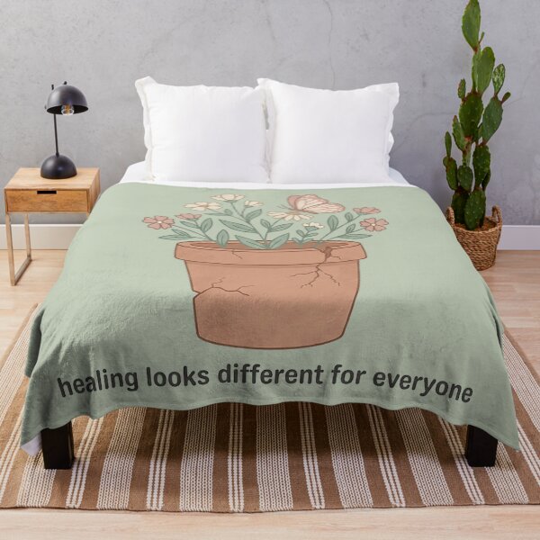 Item preview, Healing Looks Different For Everyone Sticker | Cracked Terracotta Pot Flowers Butterfly Mental Health Quote Art designed and sold by cannsuh.