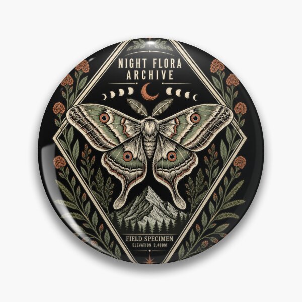 Item preview, Vintage Moth Botanical Night Archive designed and sold by TrendiKloset.