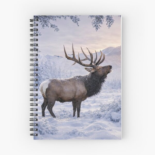 Item preview, Majestic Elk in Snowy Landscape Christmas Holiday Seasons Greetings designed and sold by Stephanie Laird.
