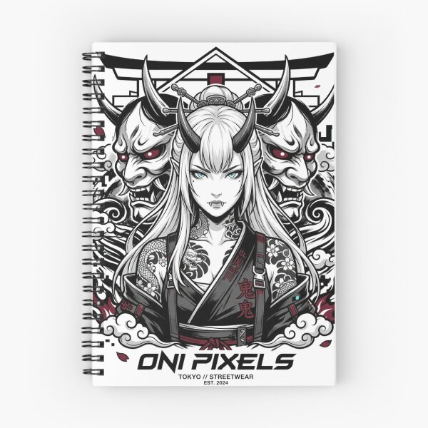 Item preview, Oni Demon Girl Hannya Mask Tokyo Streetwear Japanese Anime Design designed and sold by Oni-Pixels.