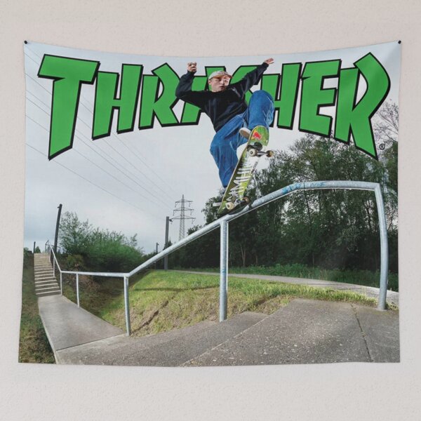 Item preview, Thrasher Skateboard Skate Design Art Print Poster Wall Tee Vest  designed and sold by Cool Robot Bro..