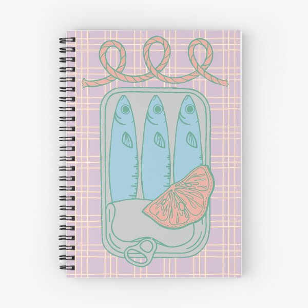 Item preview, Tinned Sardines on Lavender Plaid with Pink Lemon designed and sold by sarrc-pudding.