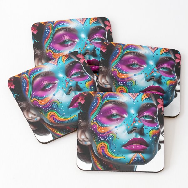 Item preview, Vibrant Floral Sugar Skull Portrait designed and sold by ManuMax93.