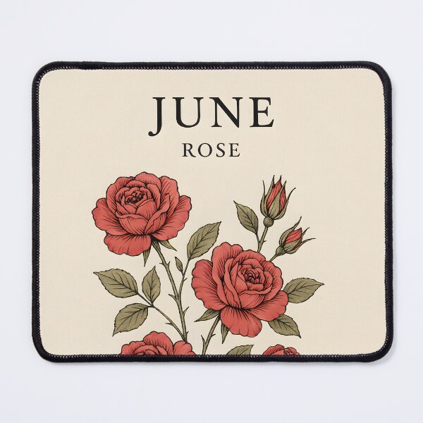 Item preview, June Rose Birth Flower, Vintage Botanical Floral Wall Art designed and sold by NarjaShop.