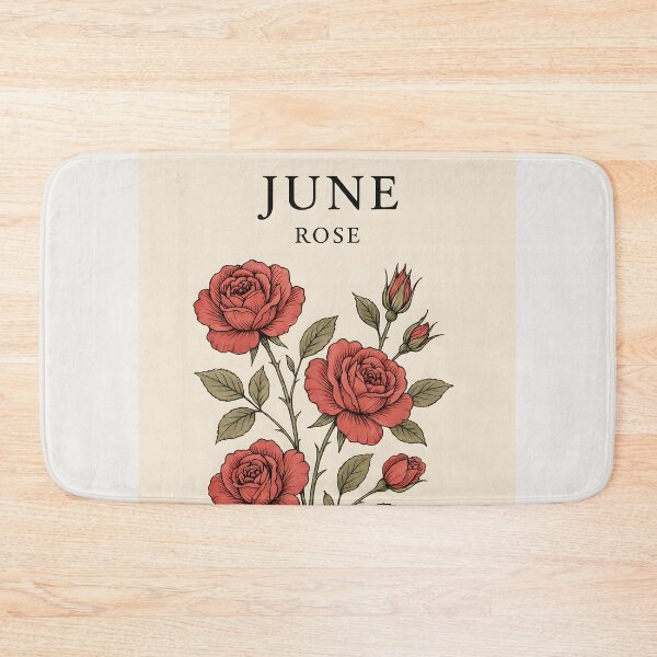Item preview, June Rose Birth Flower, Vintage Botanical Floral Wall Art designed and sold by NarjaShop.