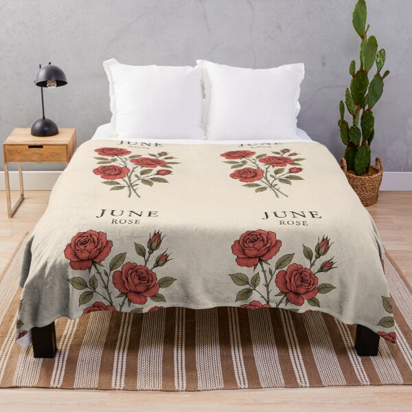 Item preview, June Rose Birth Flower, Vintage Botanical Floral Wall Art designed and sold by NarjaShop.