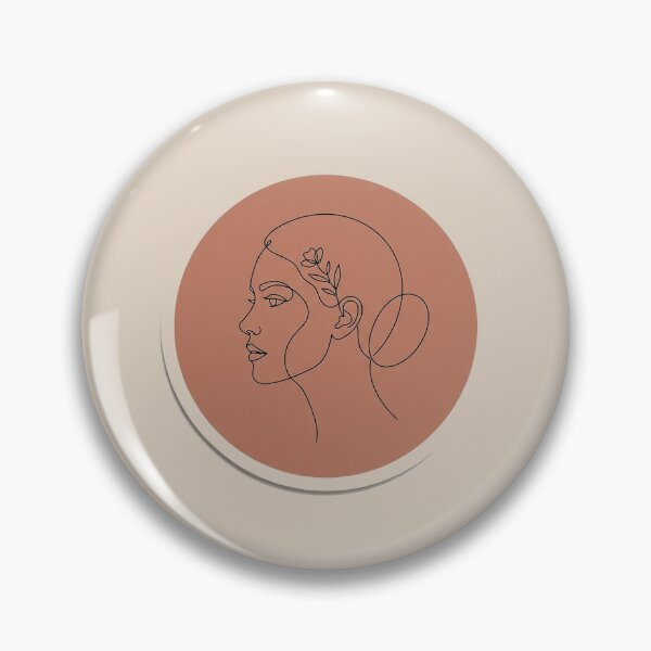 Item preview, Woman Face Line Art Sticker | Terracotta Minimalist One Line Drawing Feminine Flower Earring Aesthetic Art designed and sold by cannsuh.