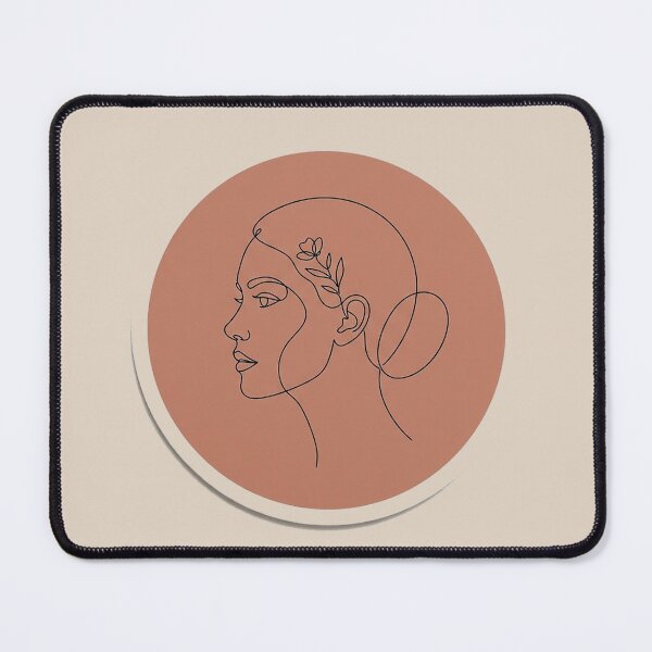 Item preview, Woman Face Line Art Sticker | Terracotta Minimalist One Line Drawing Feminine Flower Earring Aesthetic Art designed and sold by cannsuh.