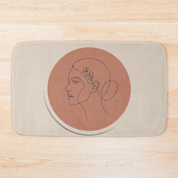 Item preview, Woman Face Line Art Sticker | Terracotta Minimalist One Line Drawing Feminine Flower Earring Aesthetic Art designed and sold by cannsuh.