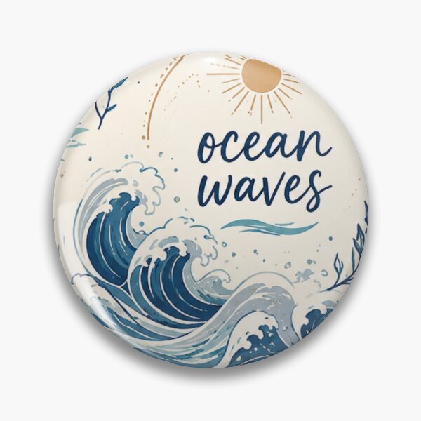 Item preview, Ocean Waves Seamless Pattern Coastal Ocean Lover Blue Wave Aesthetic Design designed and sold by Elly-91.