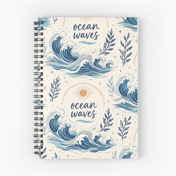 Item preview, Ocean Waves Seamless Pattern Coastal Ocean Lover Blue Wave Aesthetic Design designed and sold by Elly-91.