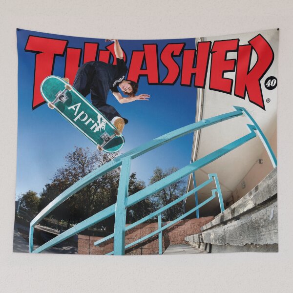 Item preview, Thrasher Skateboard Skate Design Art Print Poster Wall Tee Vest  designed and sold by Cool Robot Bro..