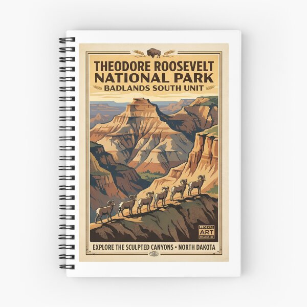 Item preview, Theodore Roosevelt National Park Badlands South Unit Bighorn Poster designed and sold by LittleArij.