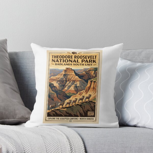 Item preview, Theodore Roosevelt National Park Badlands South Unit Bighorn Poster designed and sold by LittleArij.