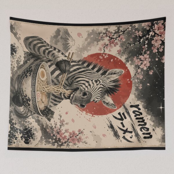 Item preview, Zebra Ramen Sumie Japanese Vintage designed and sold by TomFrontierArt.